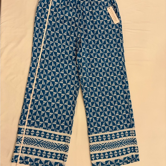 Soft Surroundings Pants - Soft Surroundings Women's Narah Blue Patterned Full Length Palazzo Pants sz M